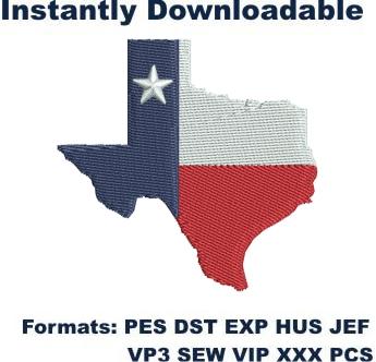 lone star state texas logo embroidery design